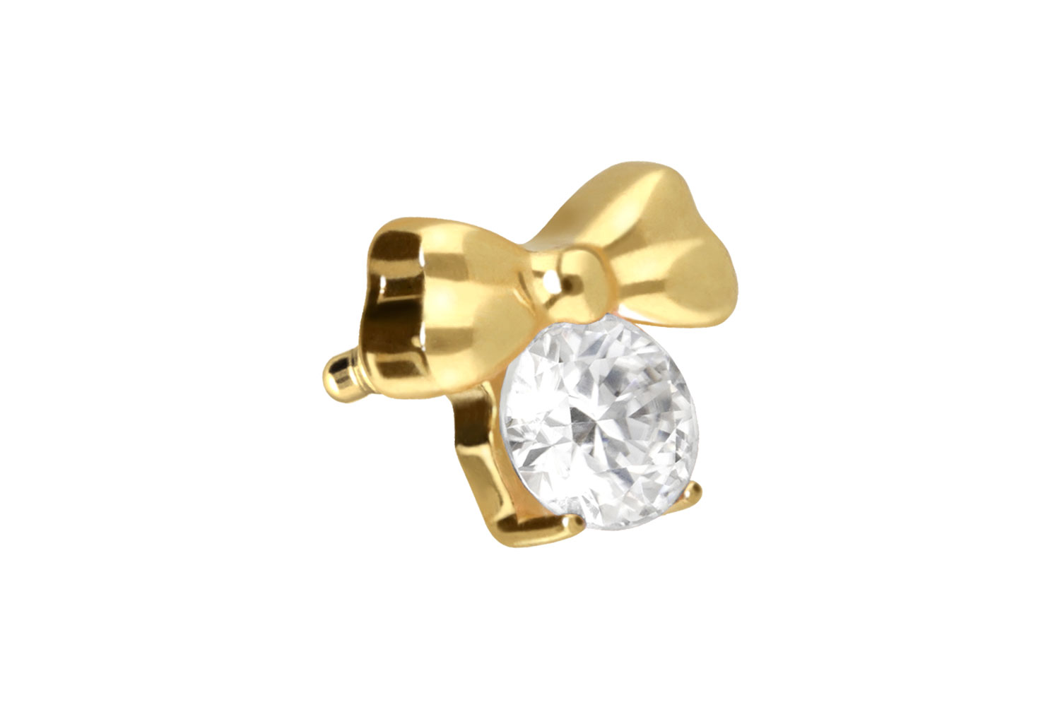 Titan Schraubaufsatz mit Außengewinde SCHLEIFE + KRISTALL von Piercingline